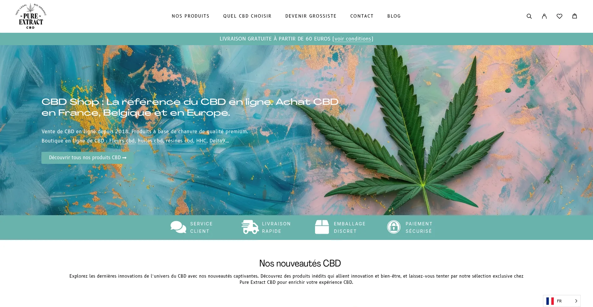 Website screenshot of Pure-extract-cbd.com
