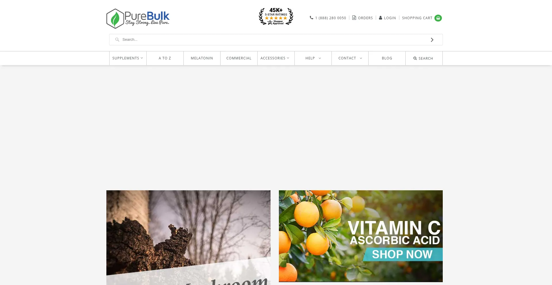 Website screenshot of Purebulk.com