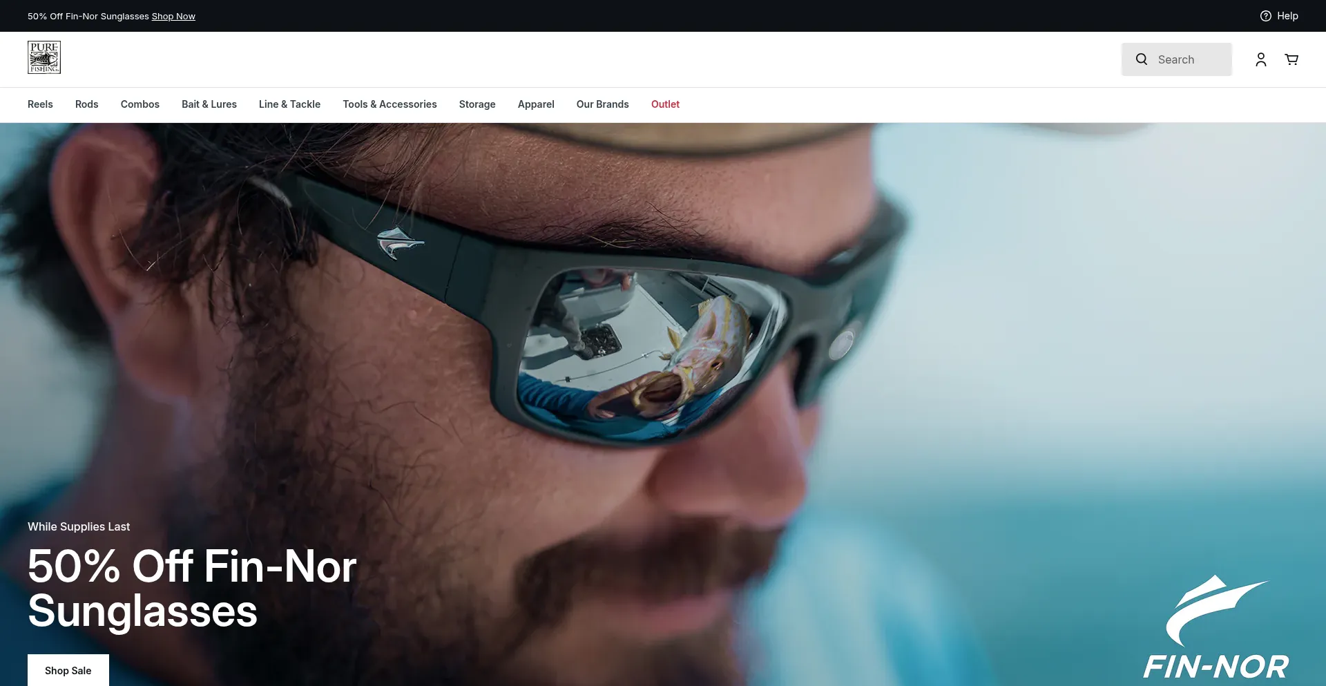 Website screenshot of Purefishing.com