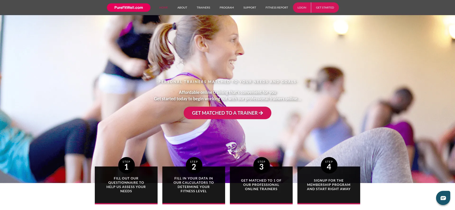 Website screenshot of Purefitwell.com