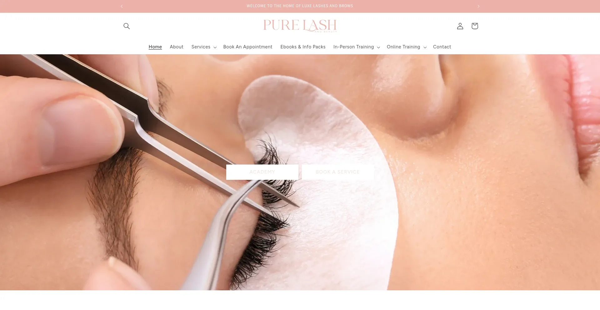 Purelashbeauty.com Screenshot