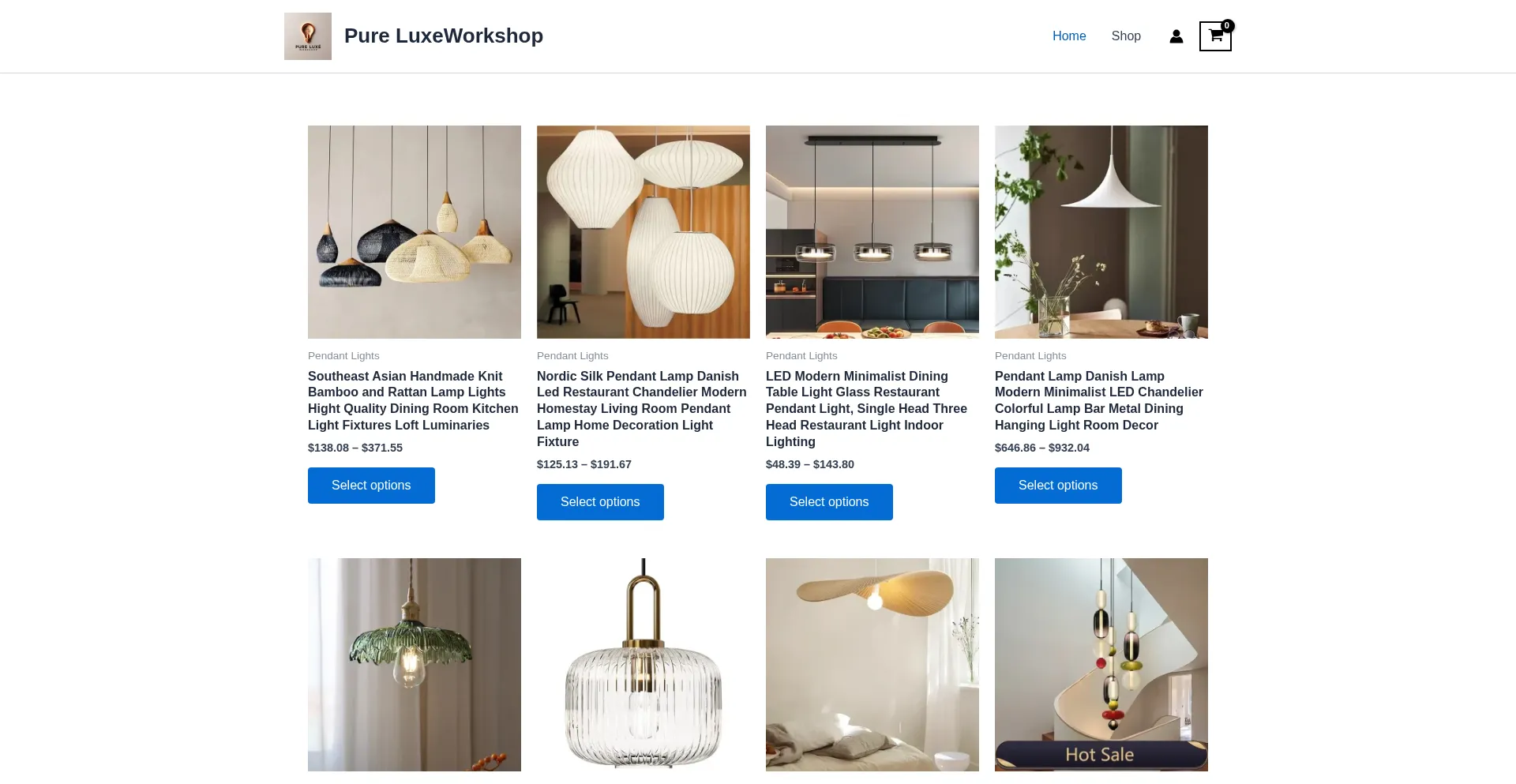 Website screenshot of Pureluxework.shop