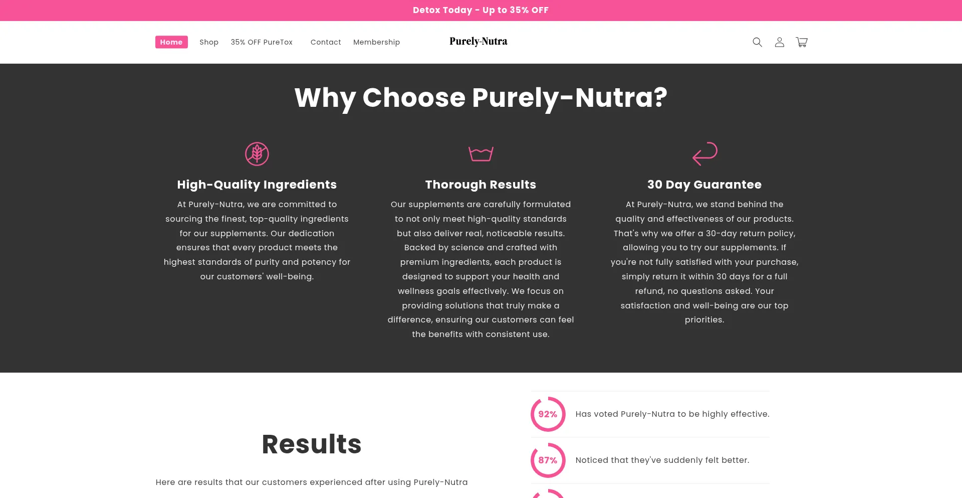 Purely-nutra.com Screenshot