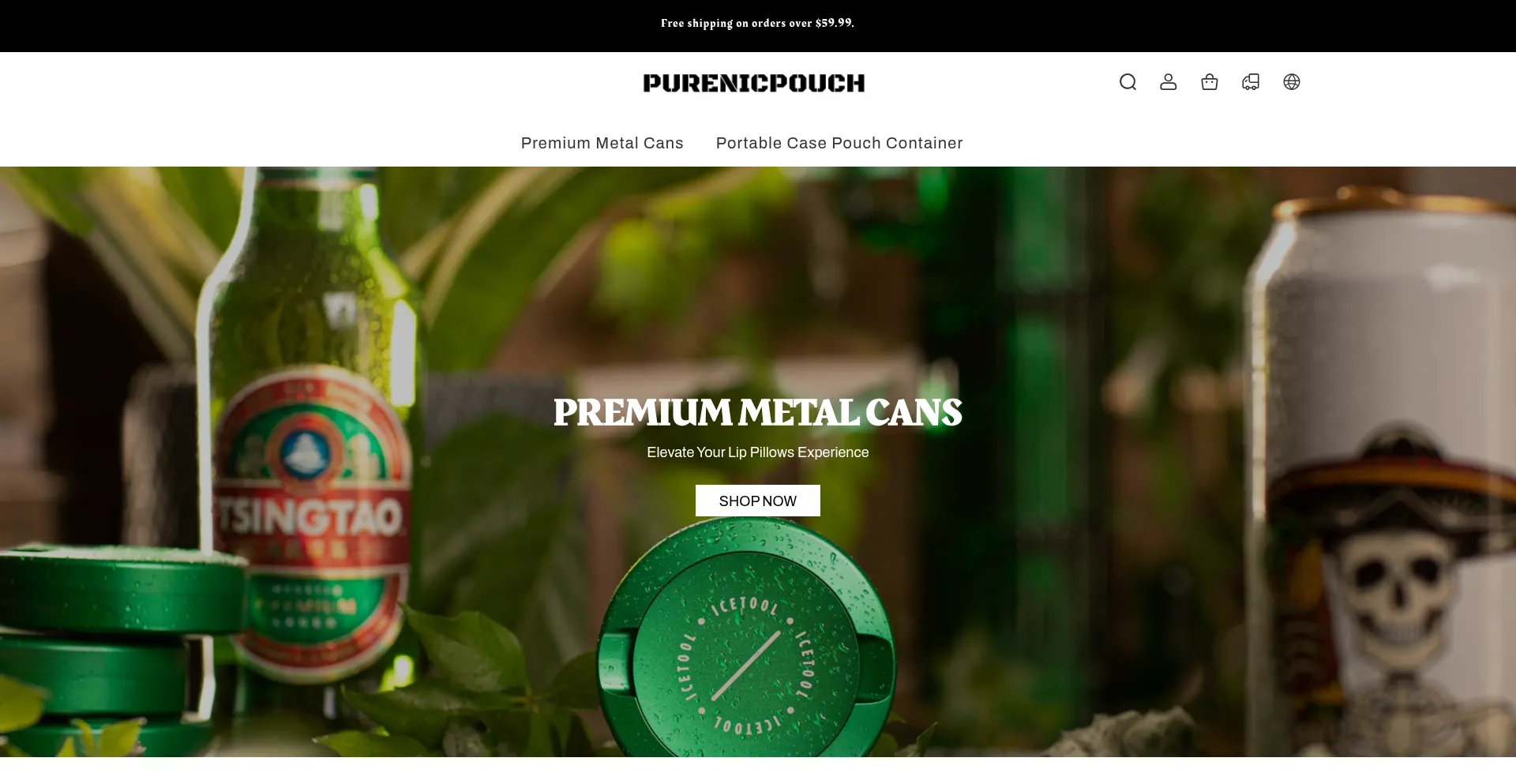 Website screenshot of Purenicpouch.com