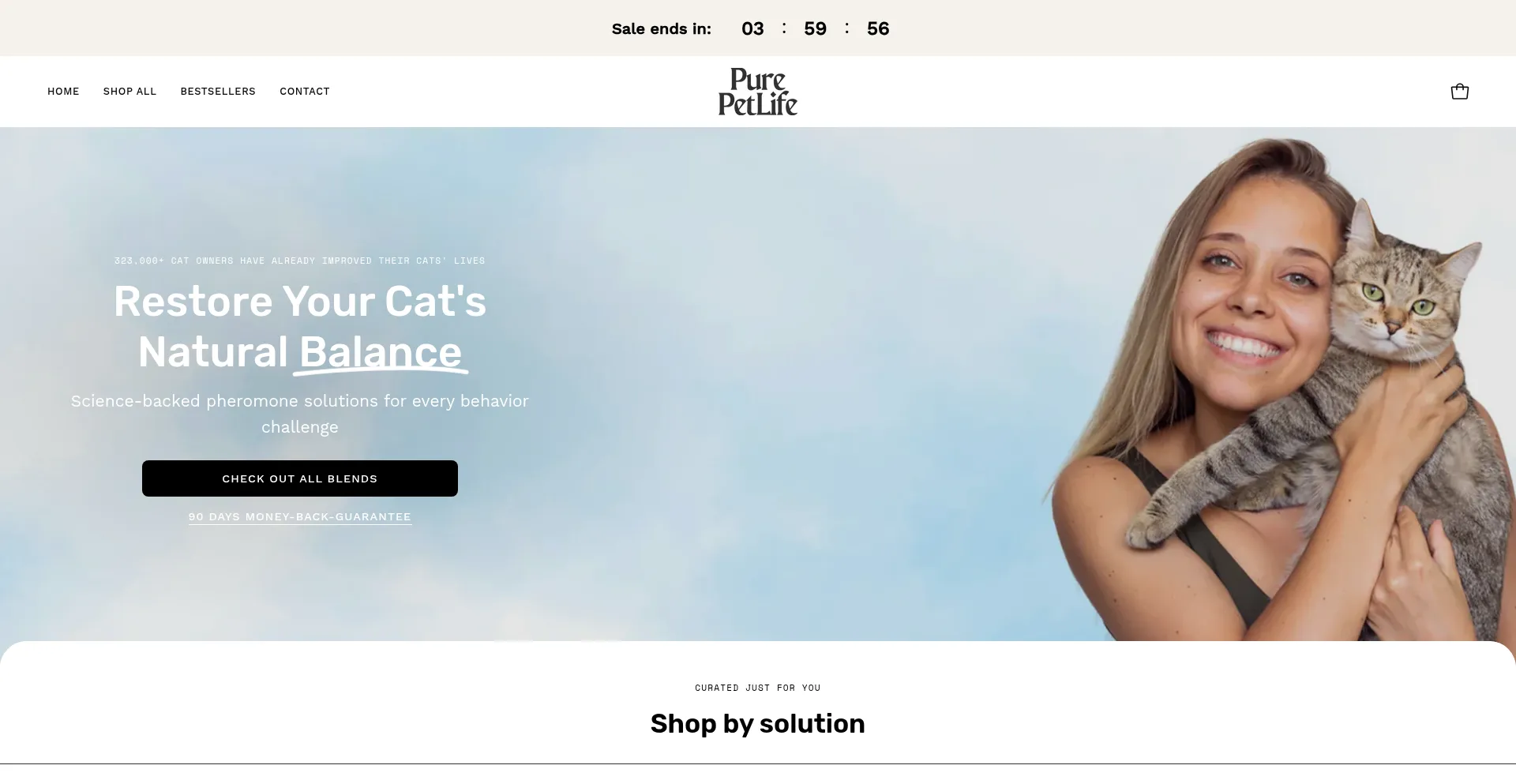 Website screenshot of Purepetlife.com