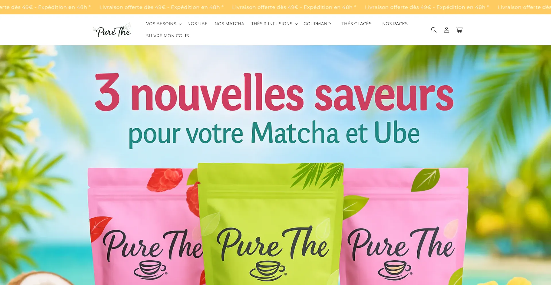 Website screenshot of Purethe.fr