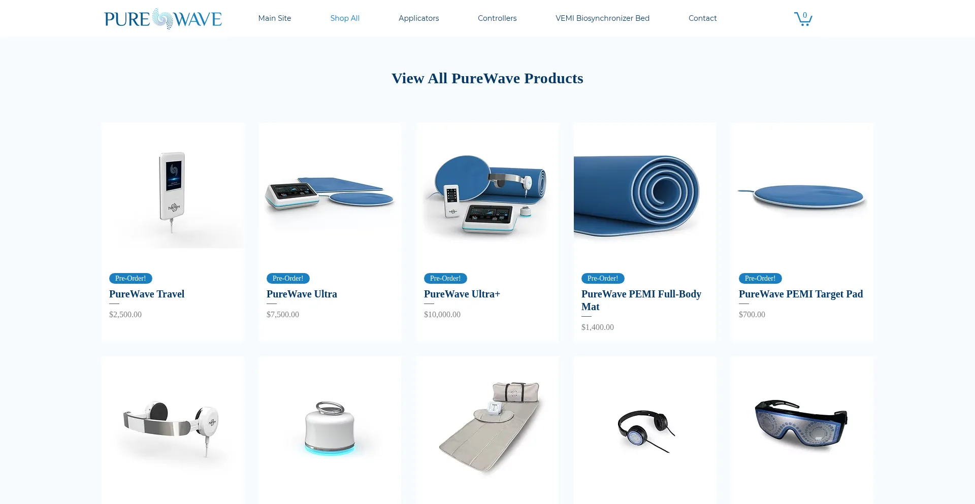 Website screenshot of Purewaveenergycenters.com