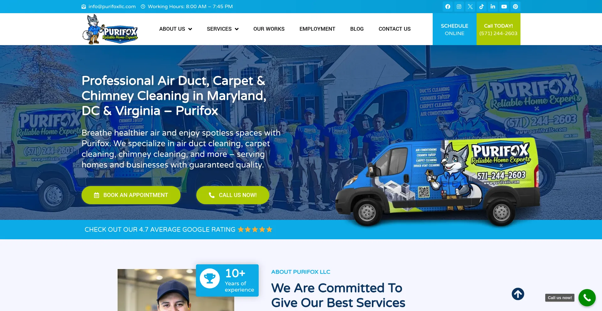 Purifoxllc.com Screenshot