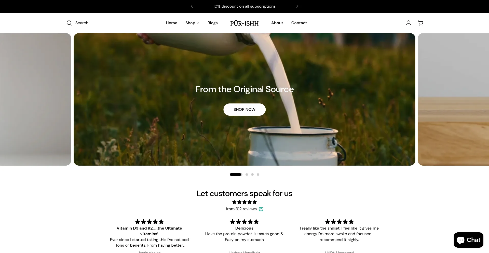 Website screenshot of Purishh.com