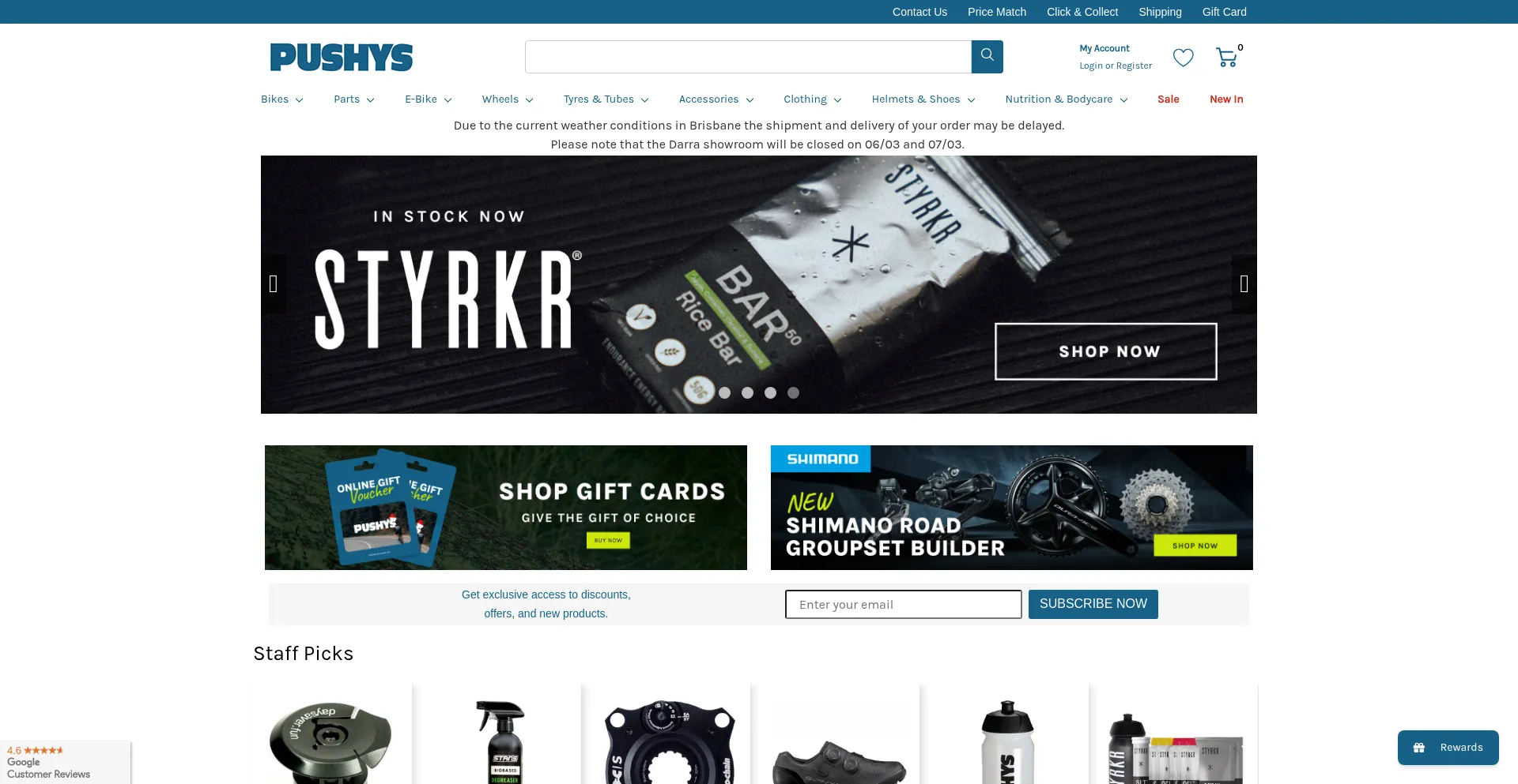 Website screenshot of Pushys.com.au