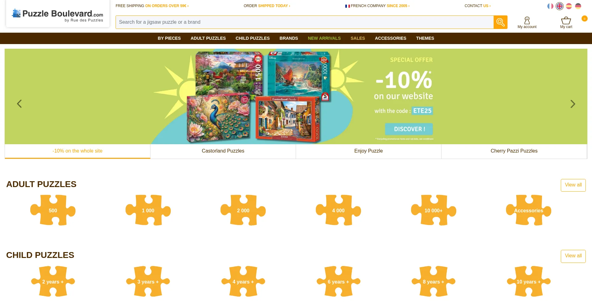 Website screenshot of Puzzle-boulevard.com