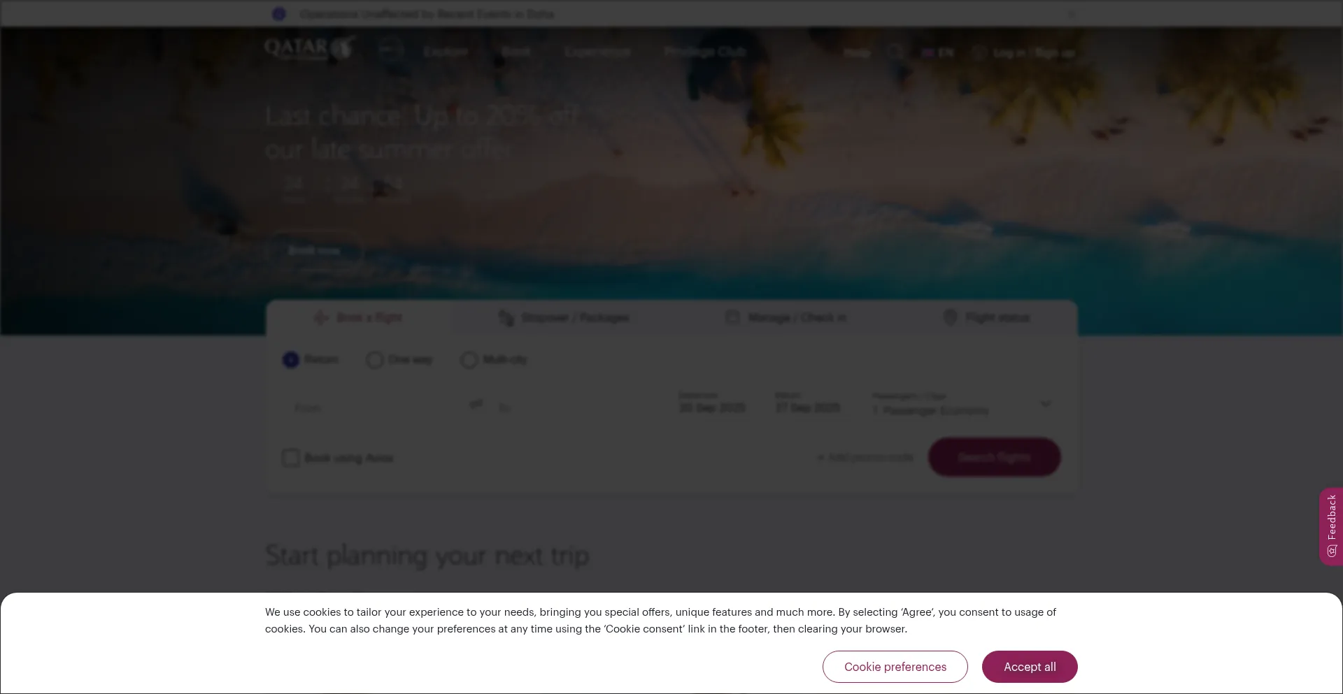 Qatarairways.co.uk Screenshot