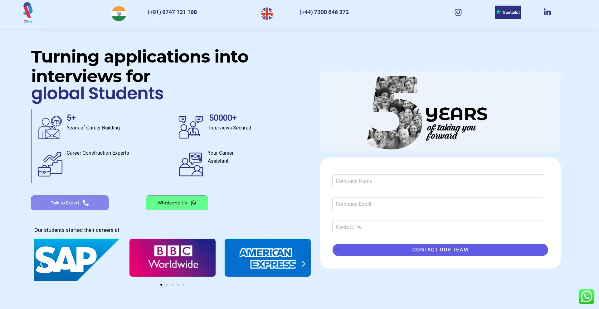 Qbaycareer.com Screenshot
