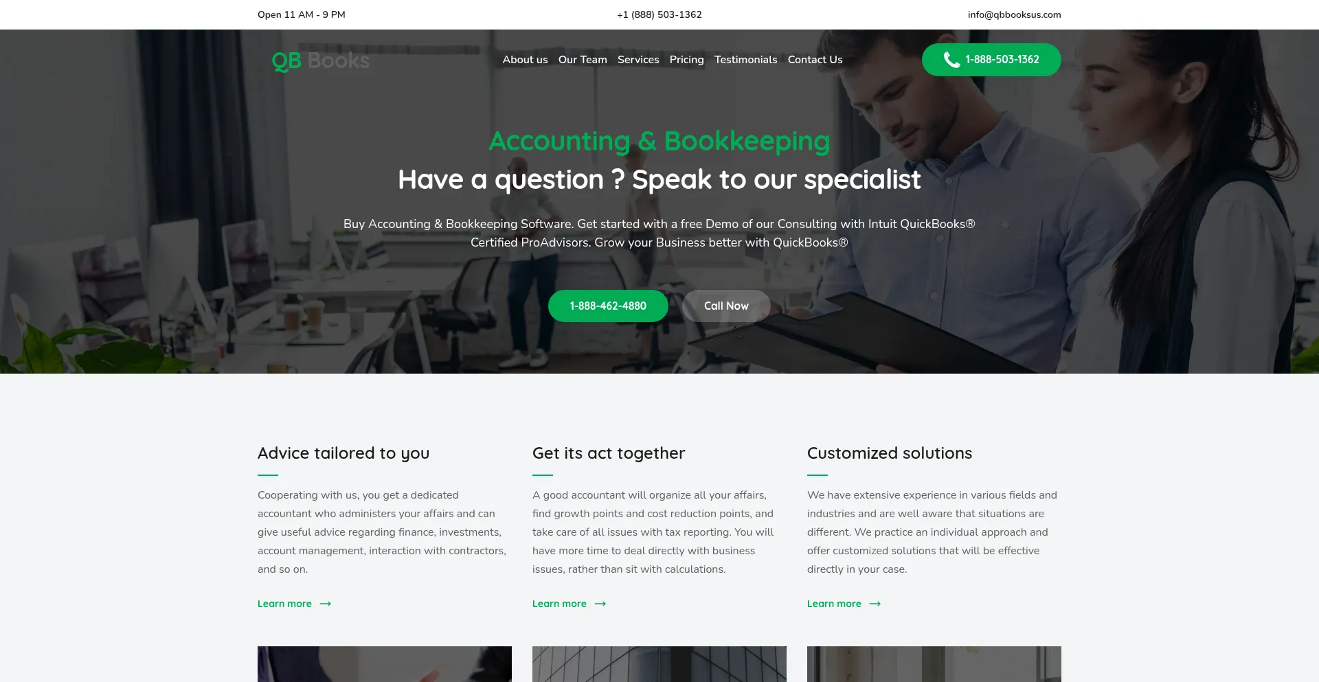 Website screenshot of Qbbooksus.com