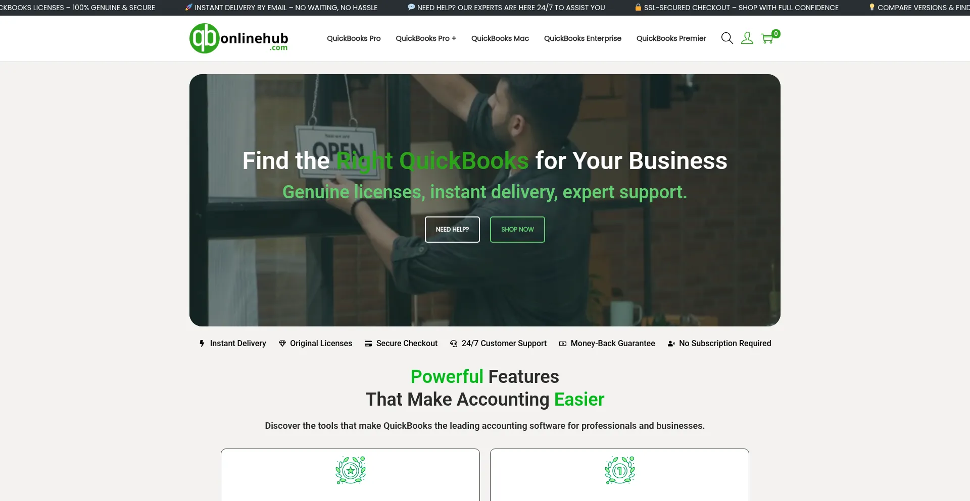 Website screenshot of Qbonlinehub.com