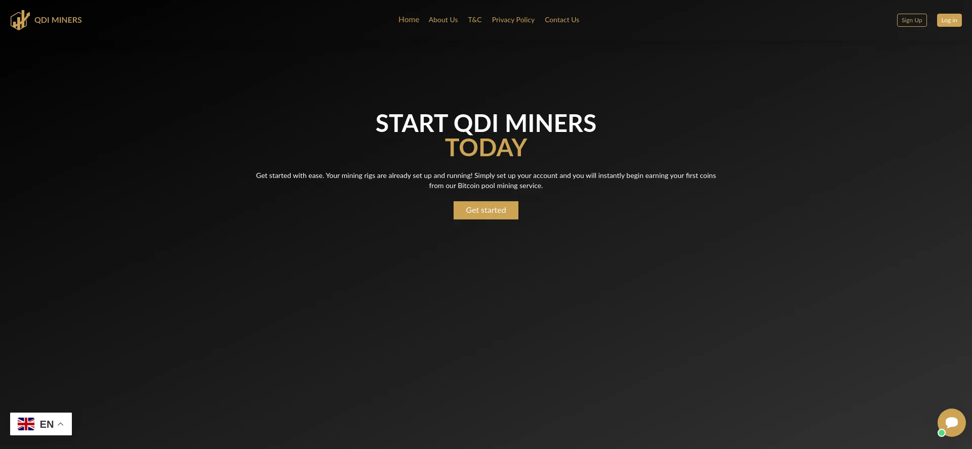 Website screenshot of Qdiminers.com