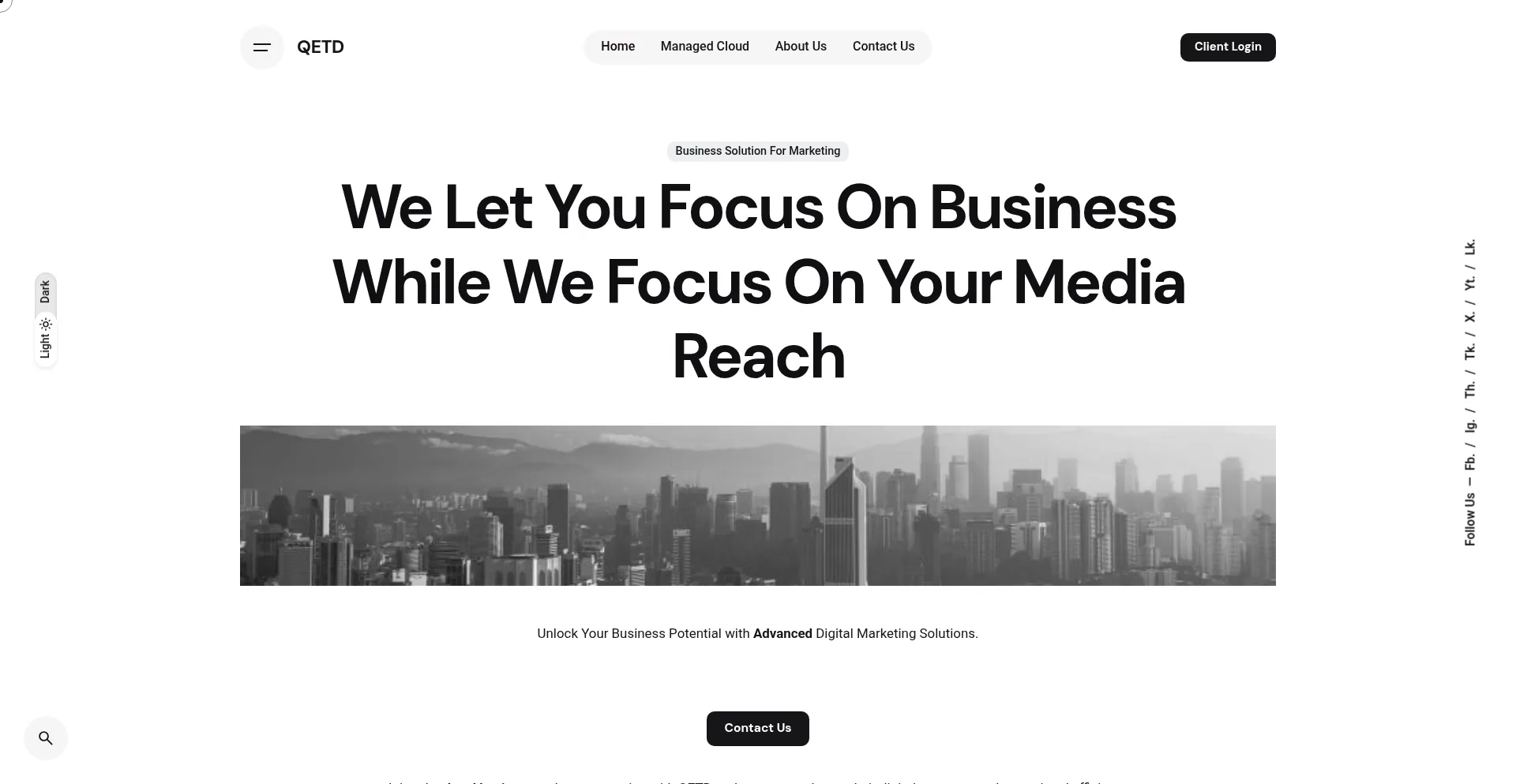 Website screenshot of Qetd.com