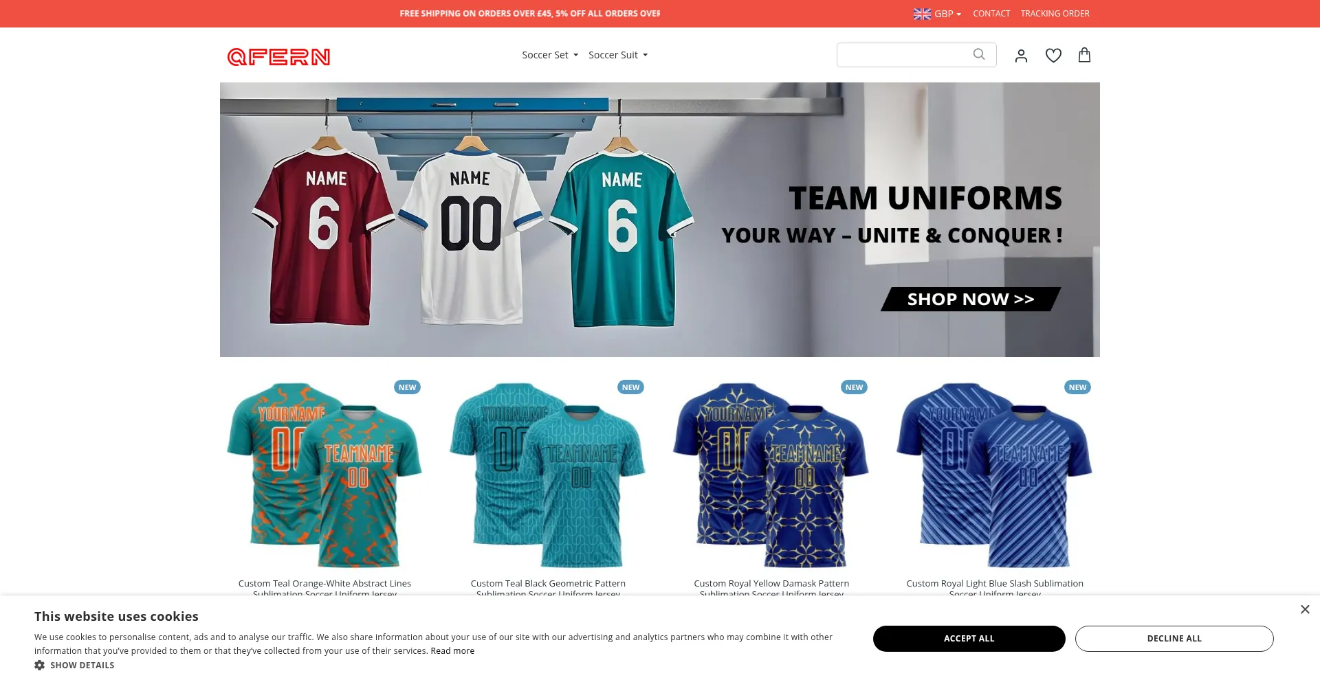 Website screenshot of Qfern.com