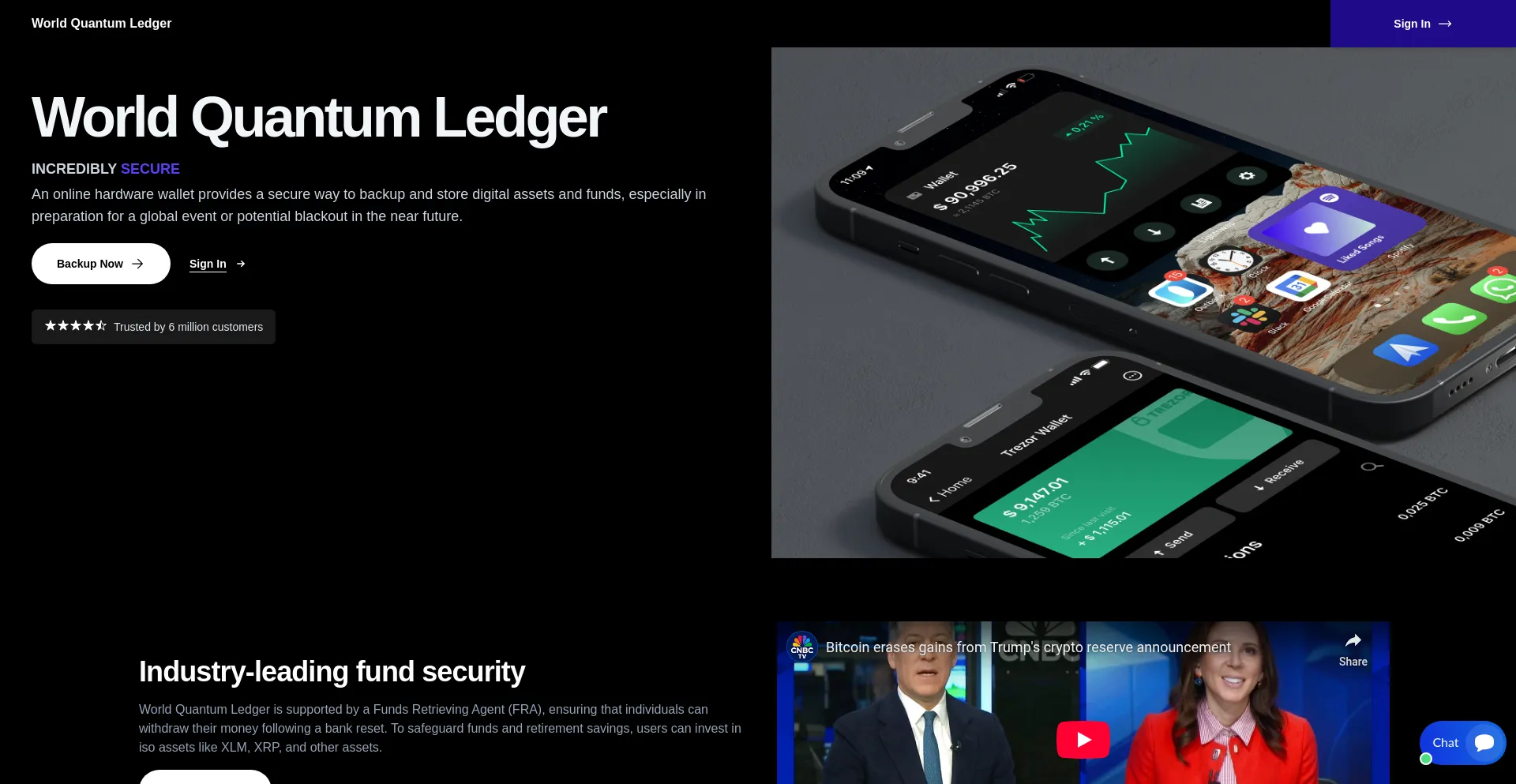 Website screenshot of Qfs-trezorledger.live
