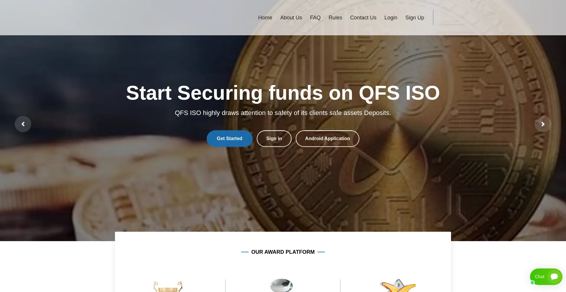 Website screenshot of Qfsisocoinsecurityledger.com