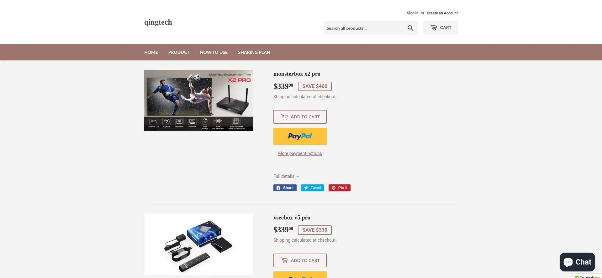 Website screenshot of Qingtech.net