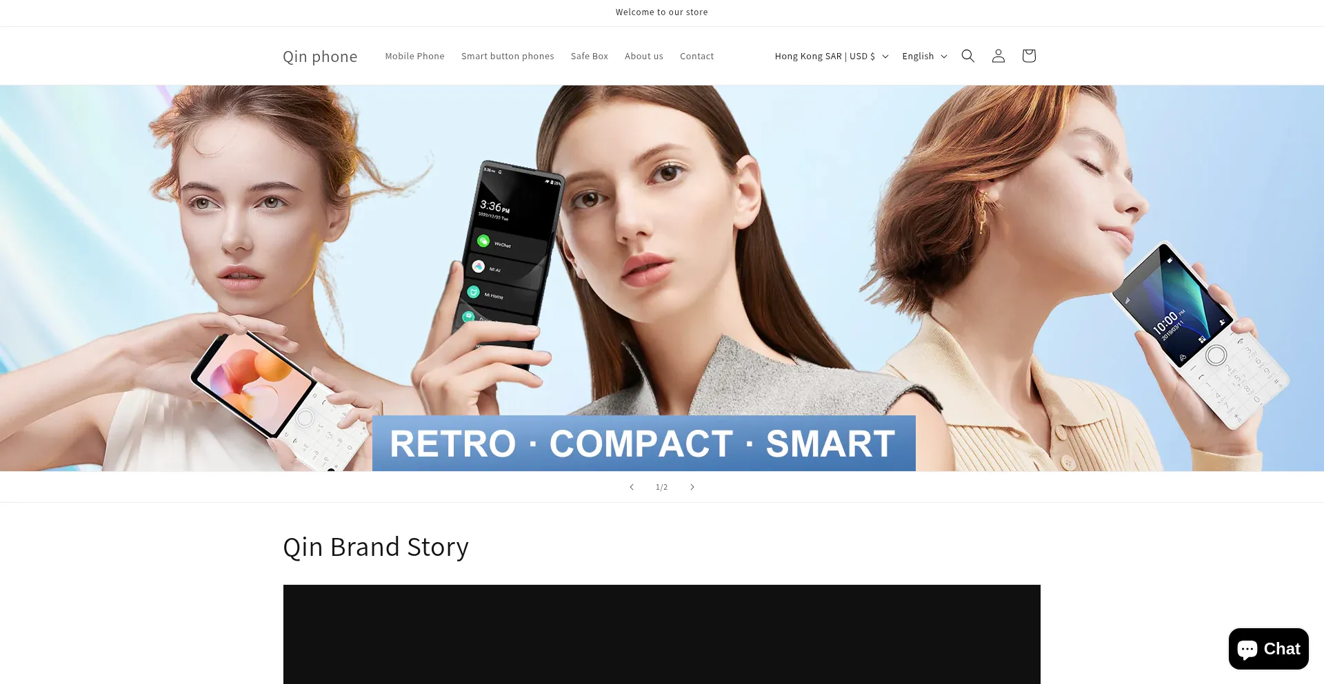 Website screenshot of Qinphone.com