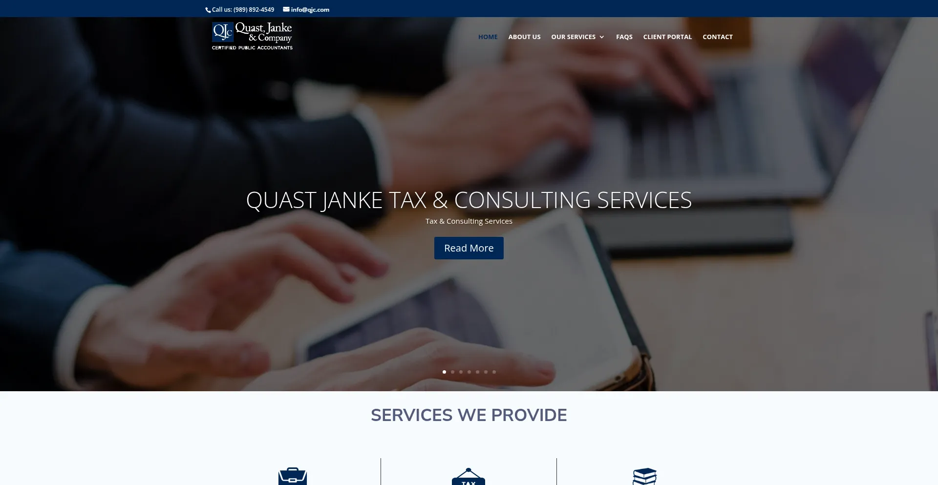 Website screenshot of Qjc.com