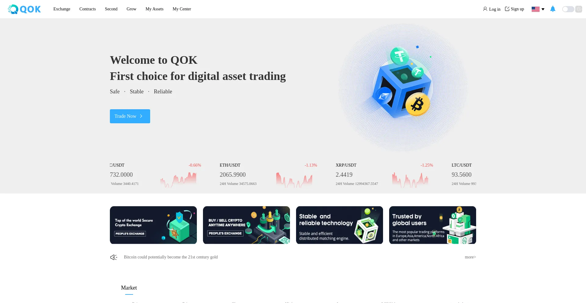 Website screenshot of Qokex.com