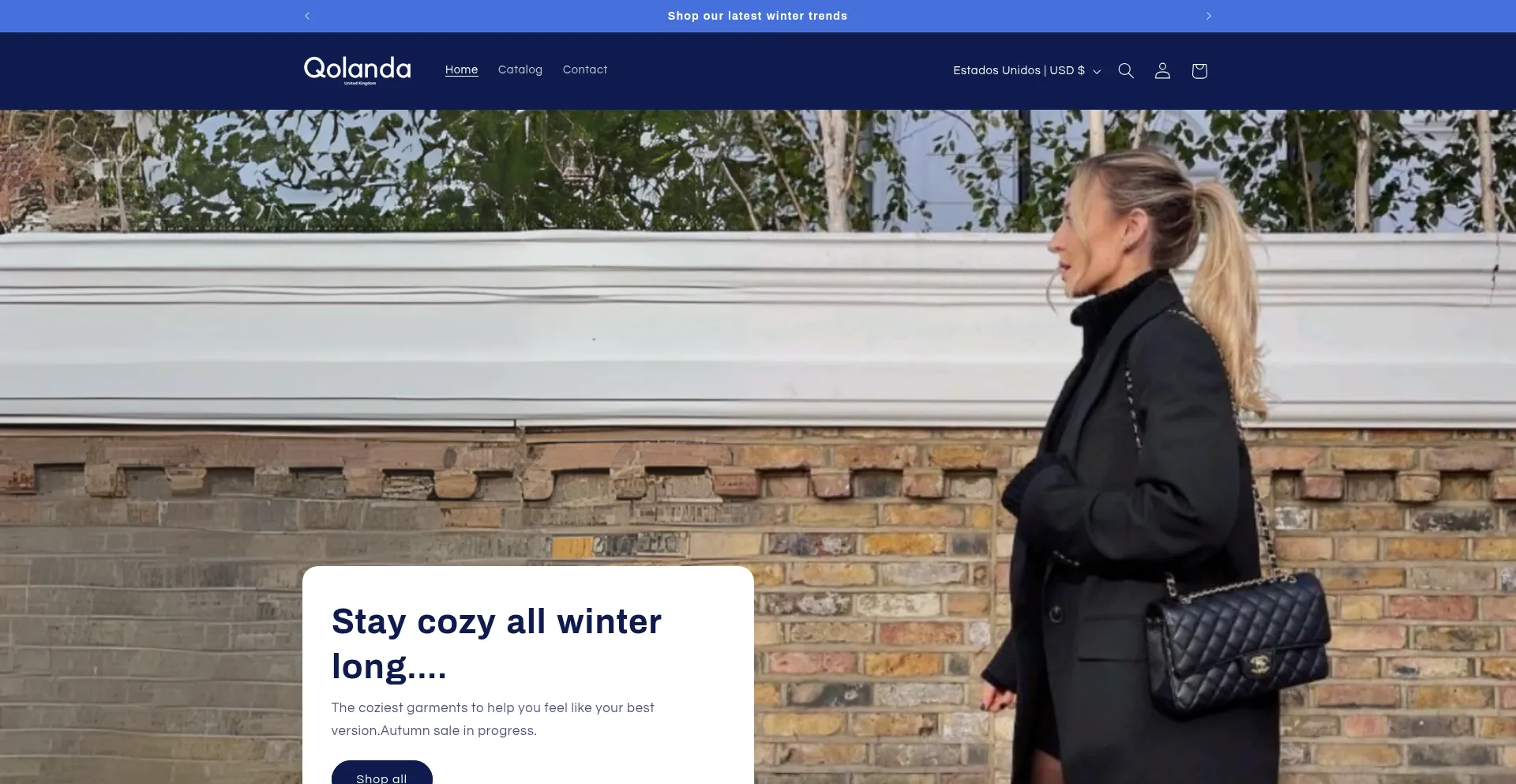 Website screenshot of Qolanda.com