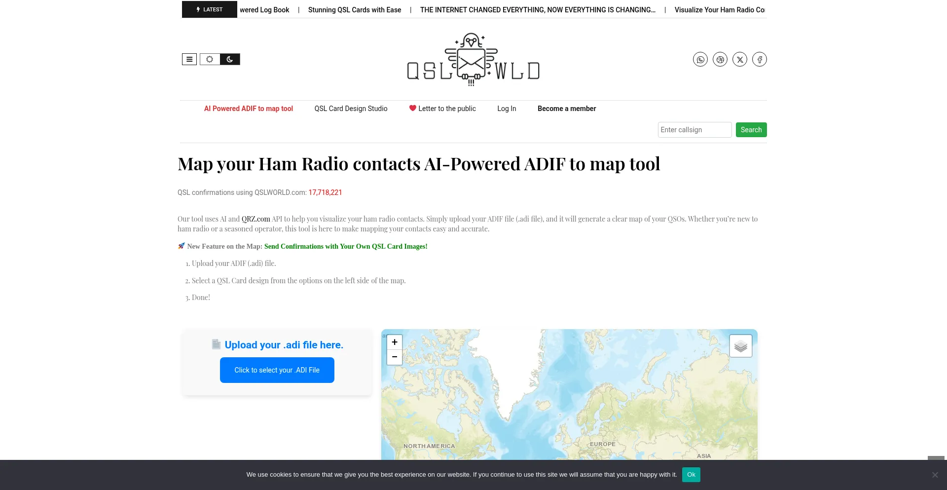 Website screenshot of Qslworld.com