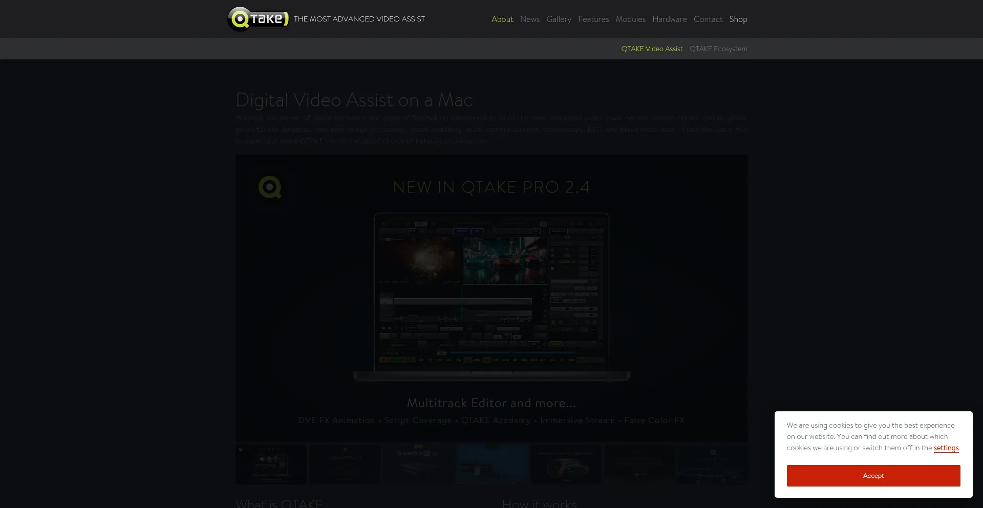 Website screenshot of Qtakehd.com