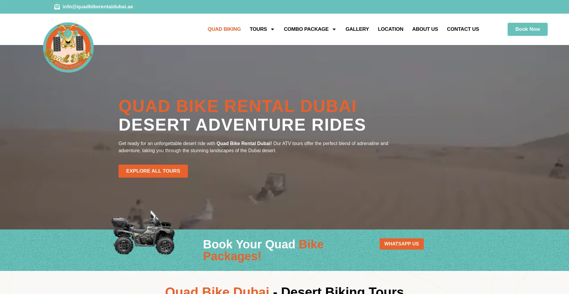 Website screenshot of Quadbikerentaldubai.ae