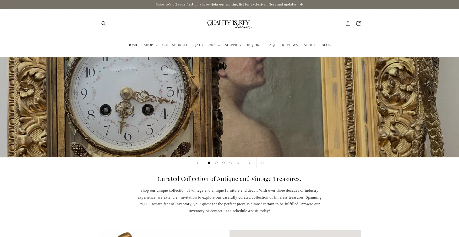 Website screenshot of Qualityiskeydecor.com