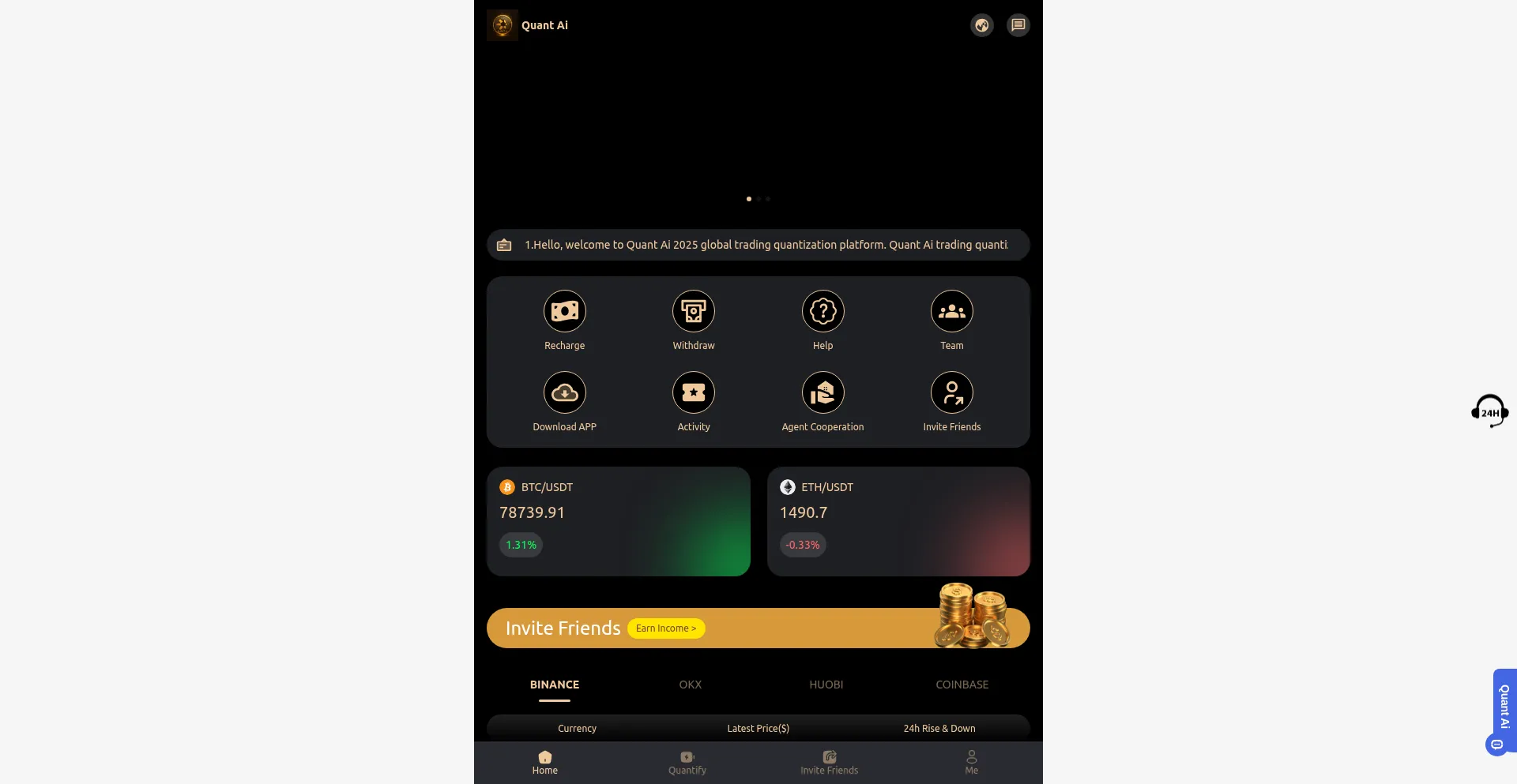 Website screenshot of Quantai.love