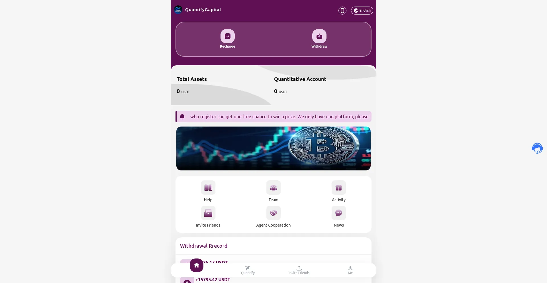 Website screenshot of Quantify-capital.com