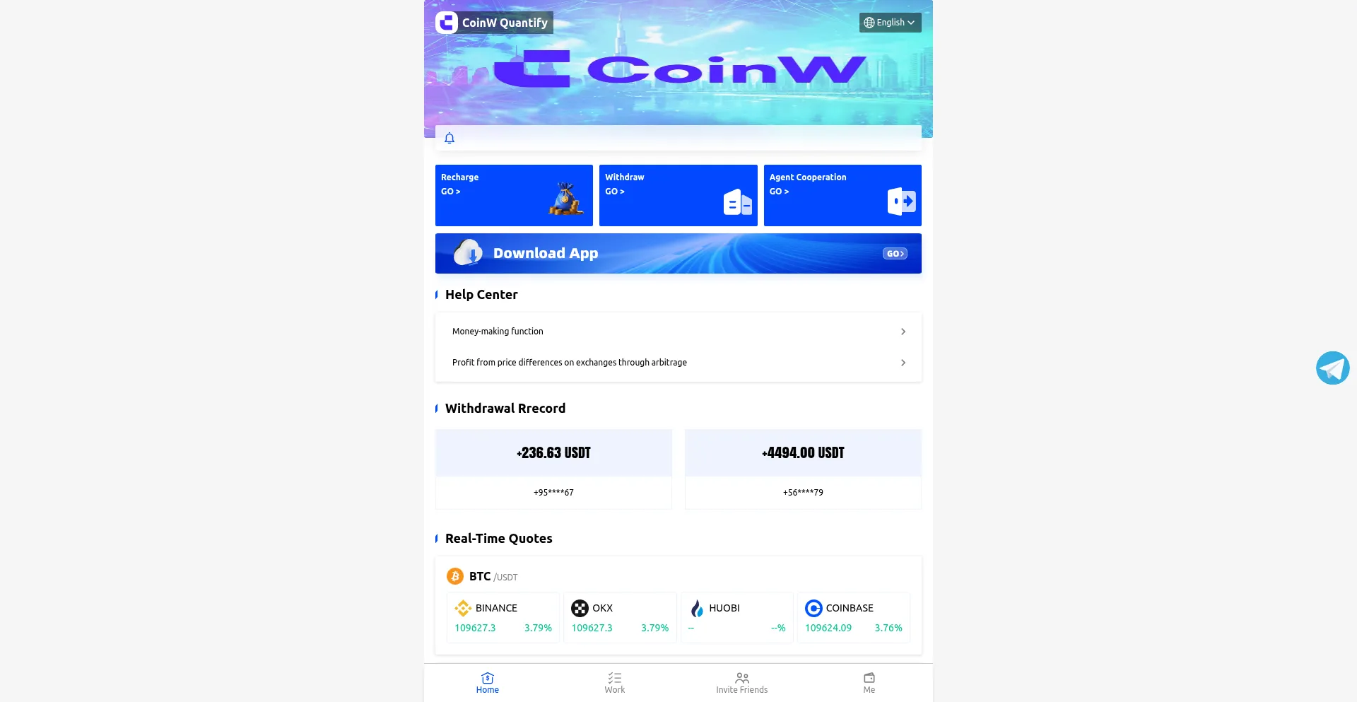 Website screenshot of Quantifyusdt.net