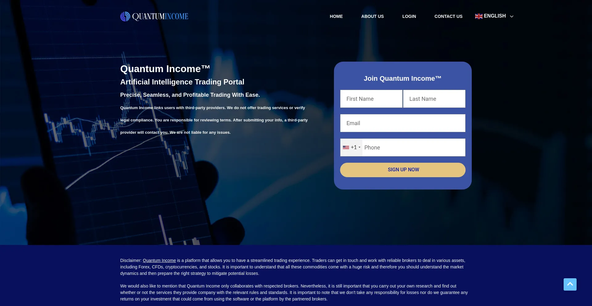 Website screenshot of Quantumincomepro.com