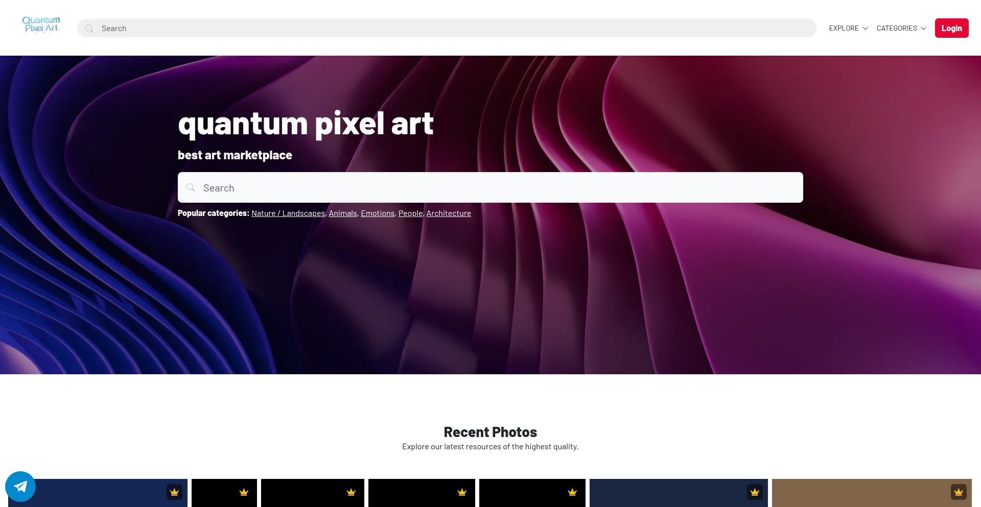 Website screenshot of Quantumpixelarts.pro