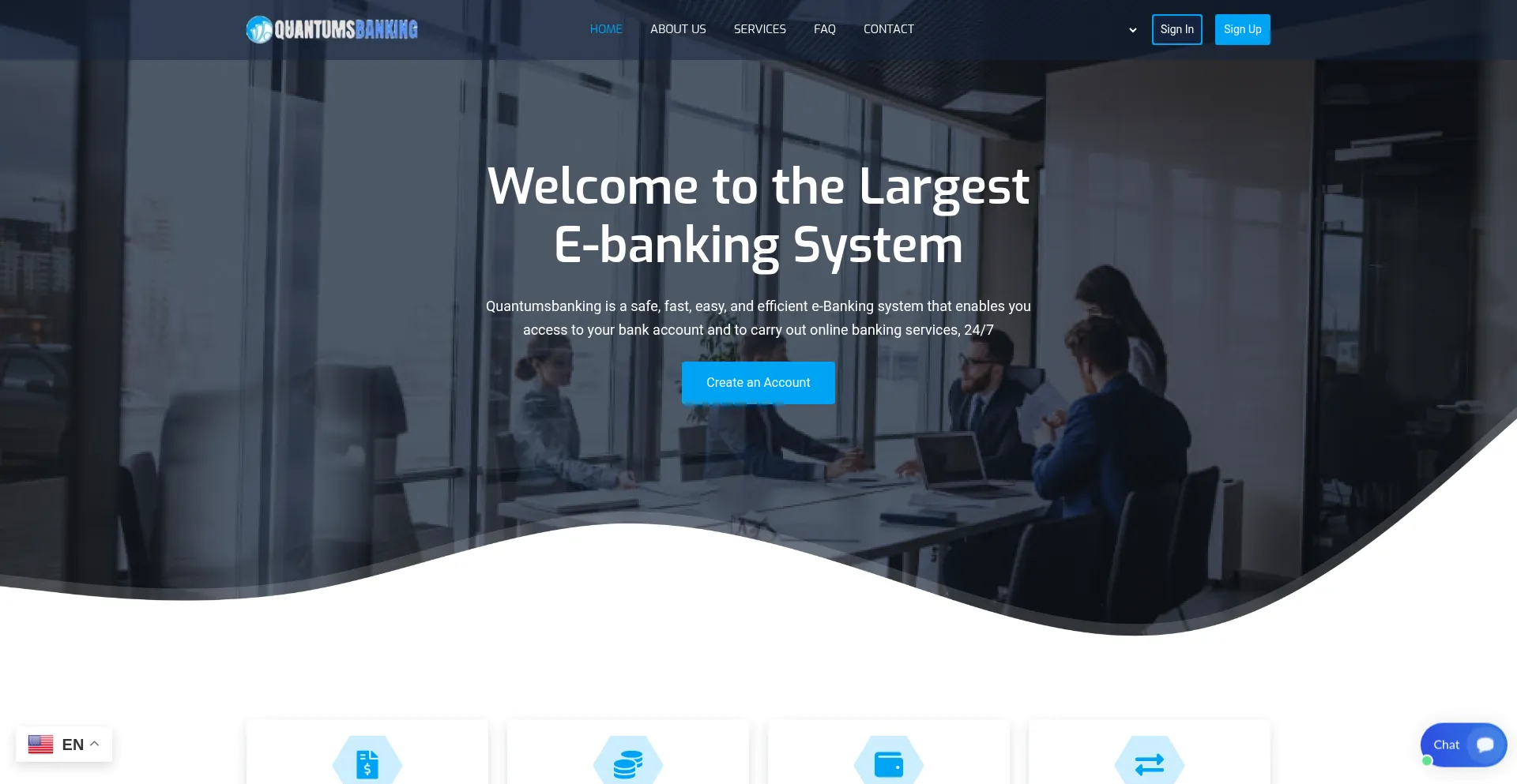 Website screenshot of Quantumsbanking.com