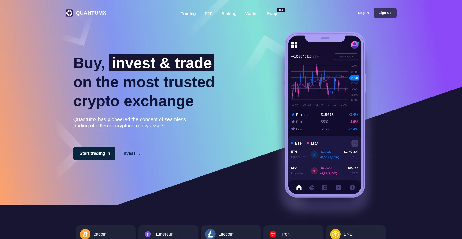 Website screenshot of Quantumx.hk