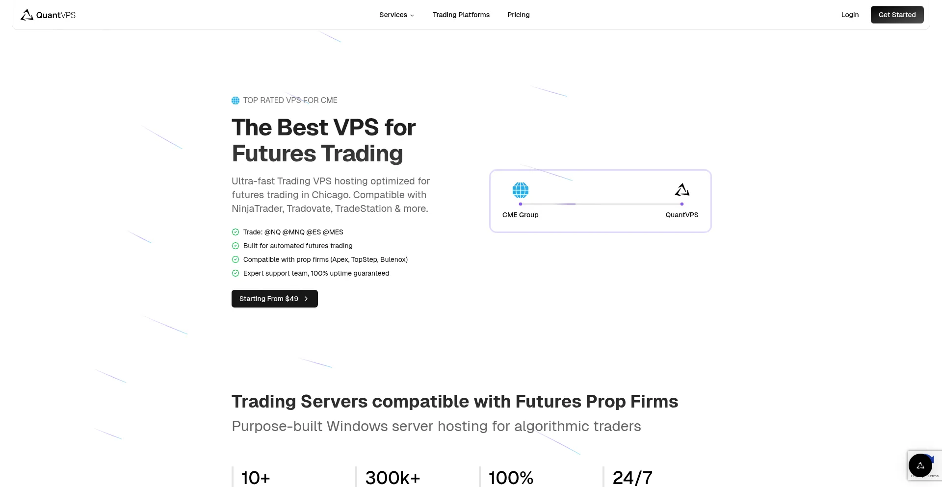 Website screenshot of Quantvps.com