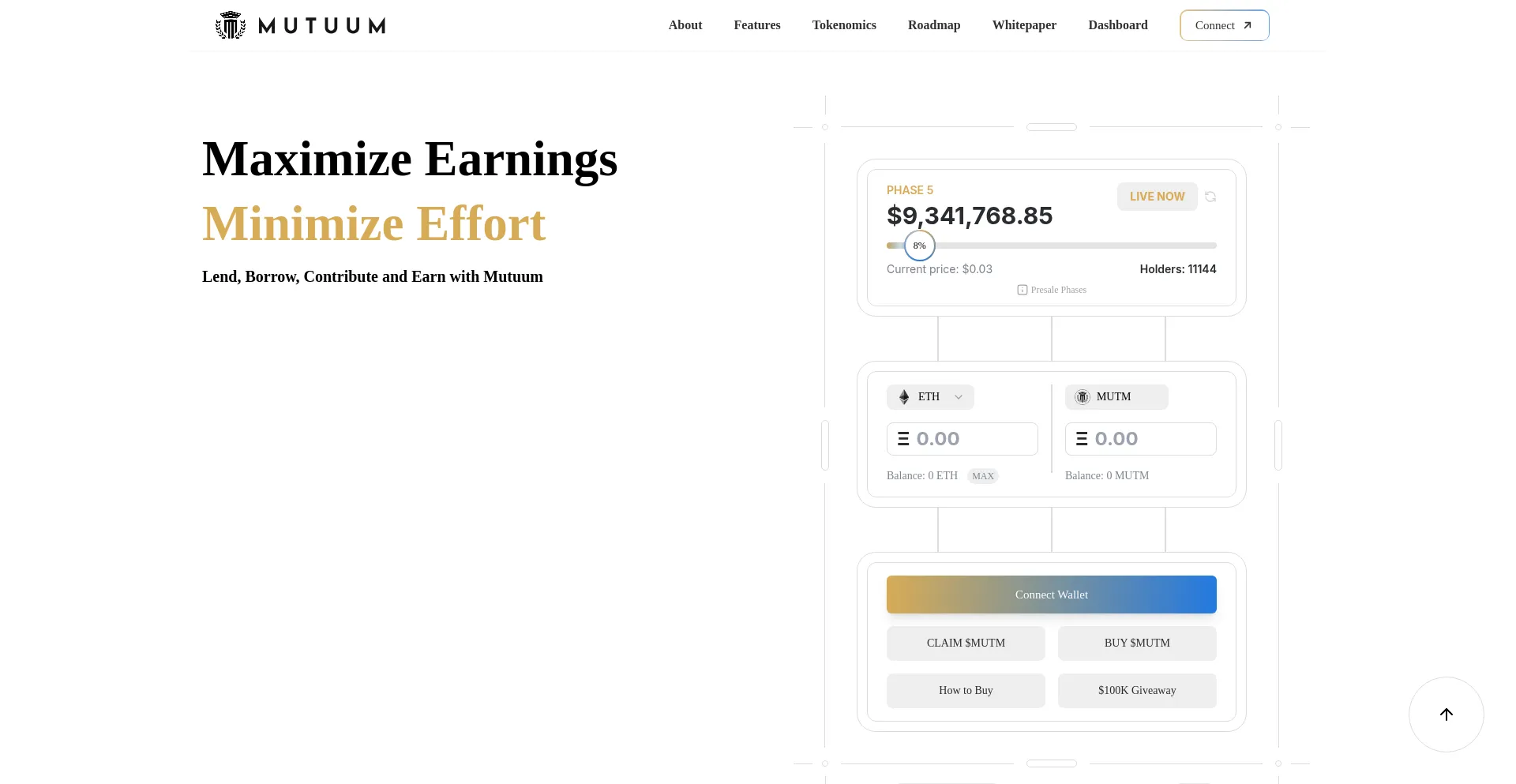 Website screenshot of Qubetics.help