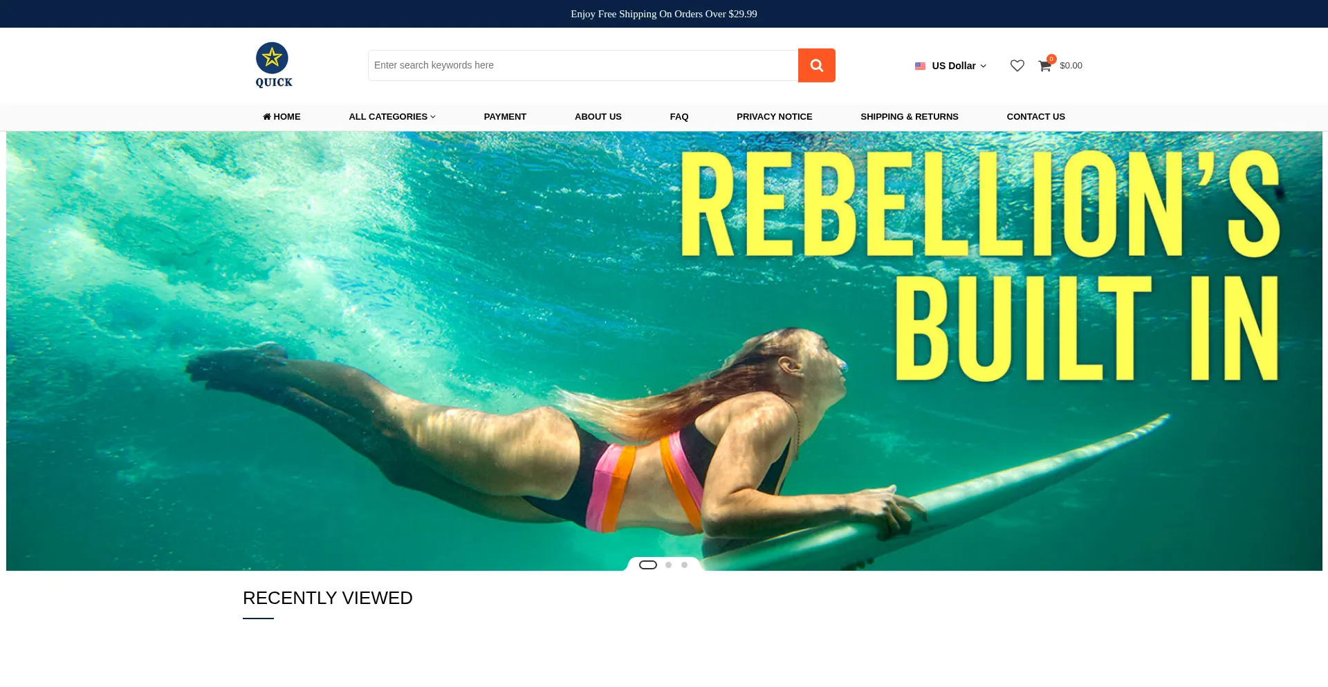 Website screenshot of Quickdealexpress.com