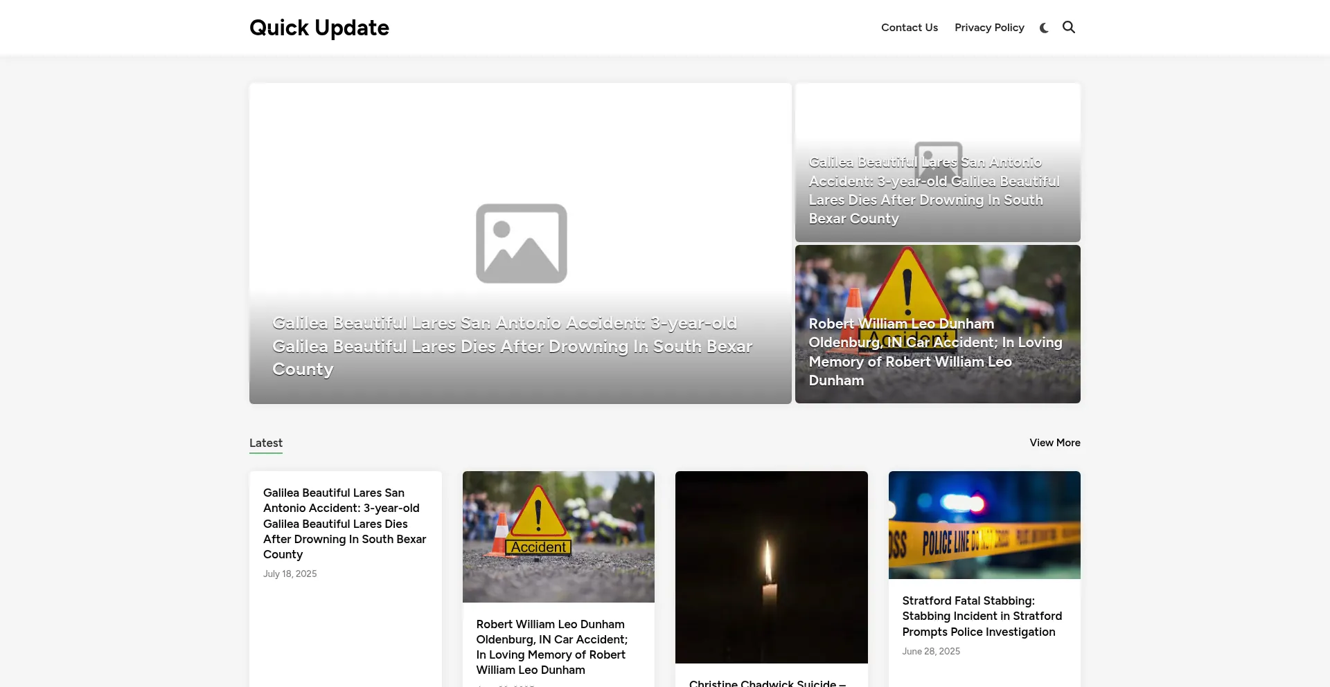 Website screenshot of Quickmatters.icu