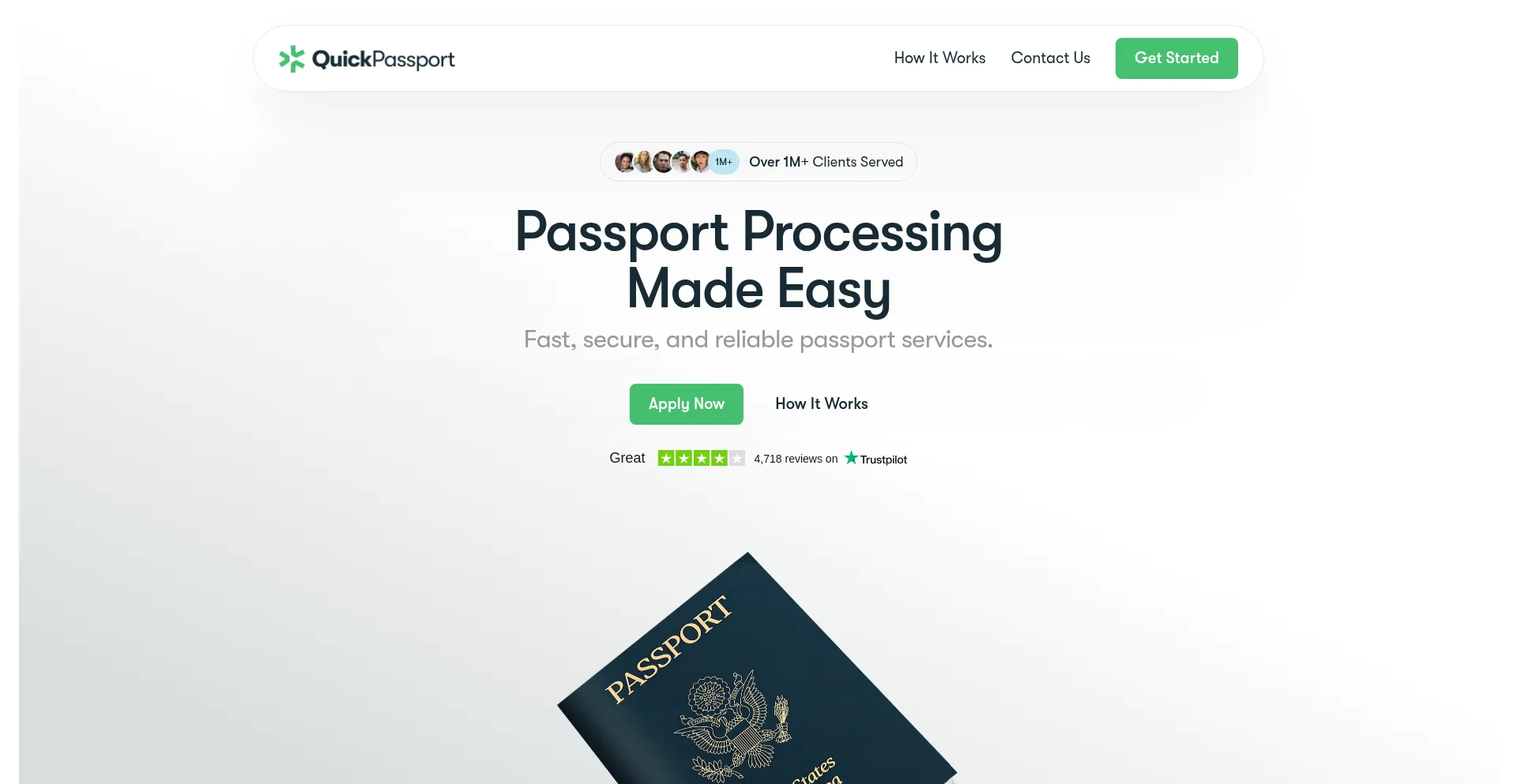 Website screenshot of Quickpassport.com