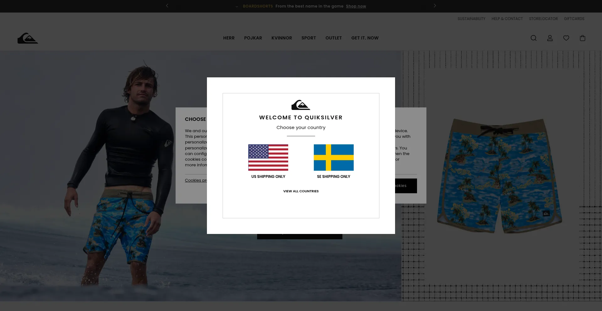 Quiksilver-store.se Screenshot