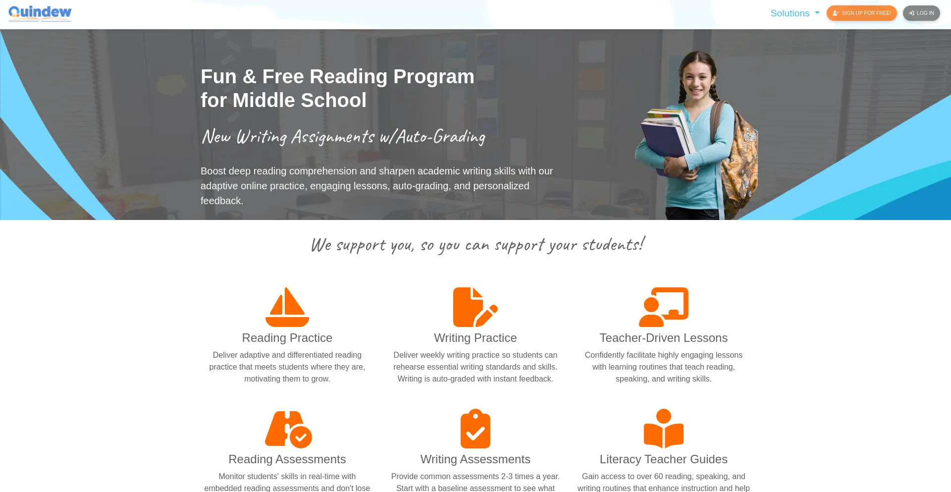 Website screenshot of Quindew.com