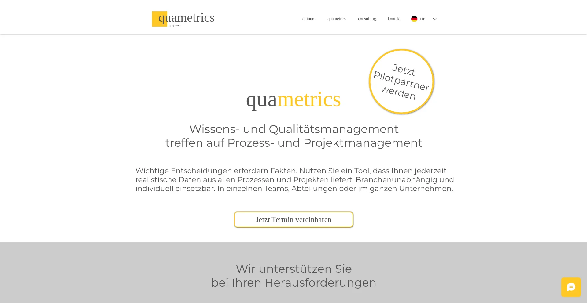 Website screenshot of Quinum.com
