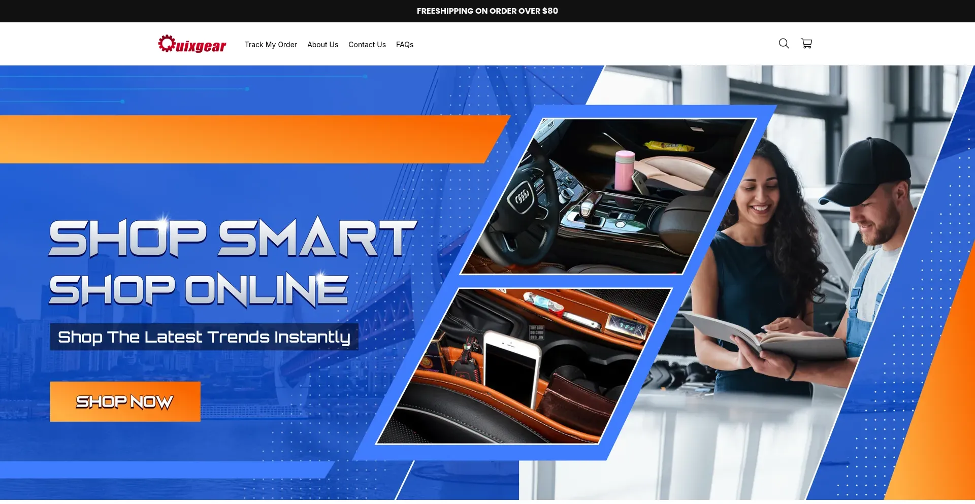 Website screenshot of Quixgear.com