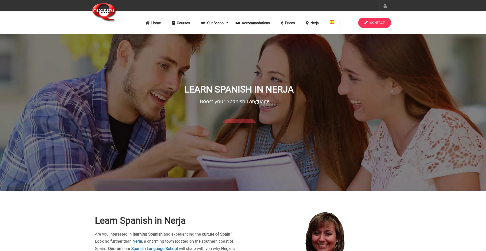 Website screenshot of Quorumspain.com
